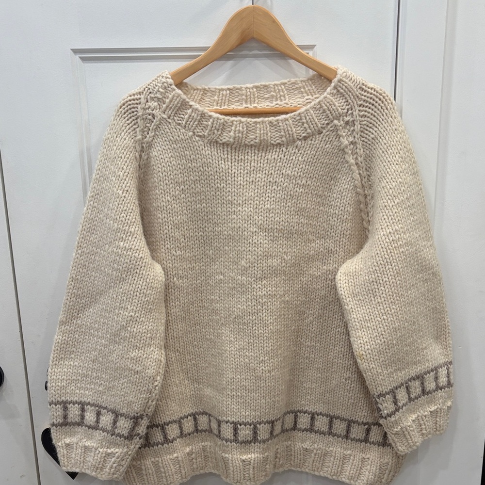 Handmade Cozy Cream Knit Sweater